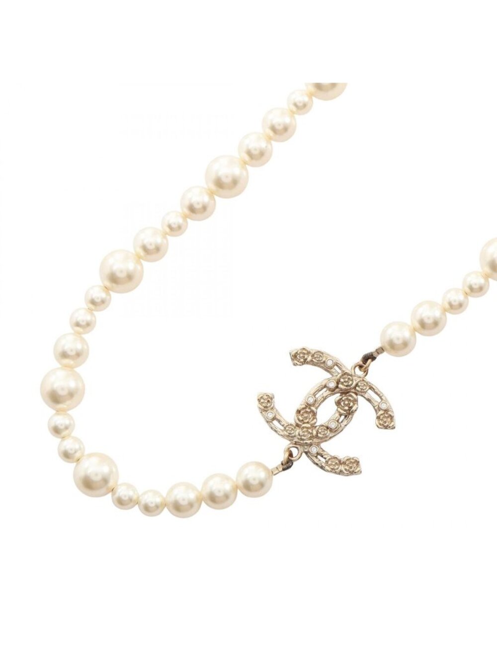 Chanel Necklace CC Logo Pearl
